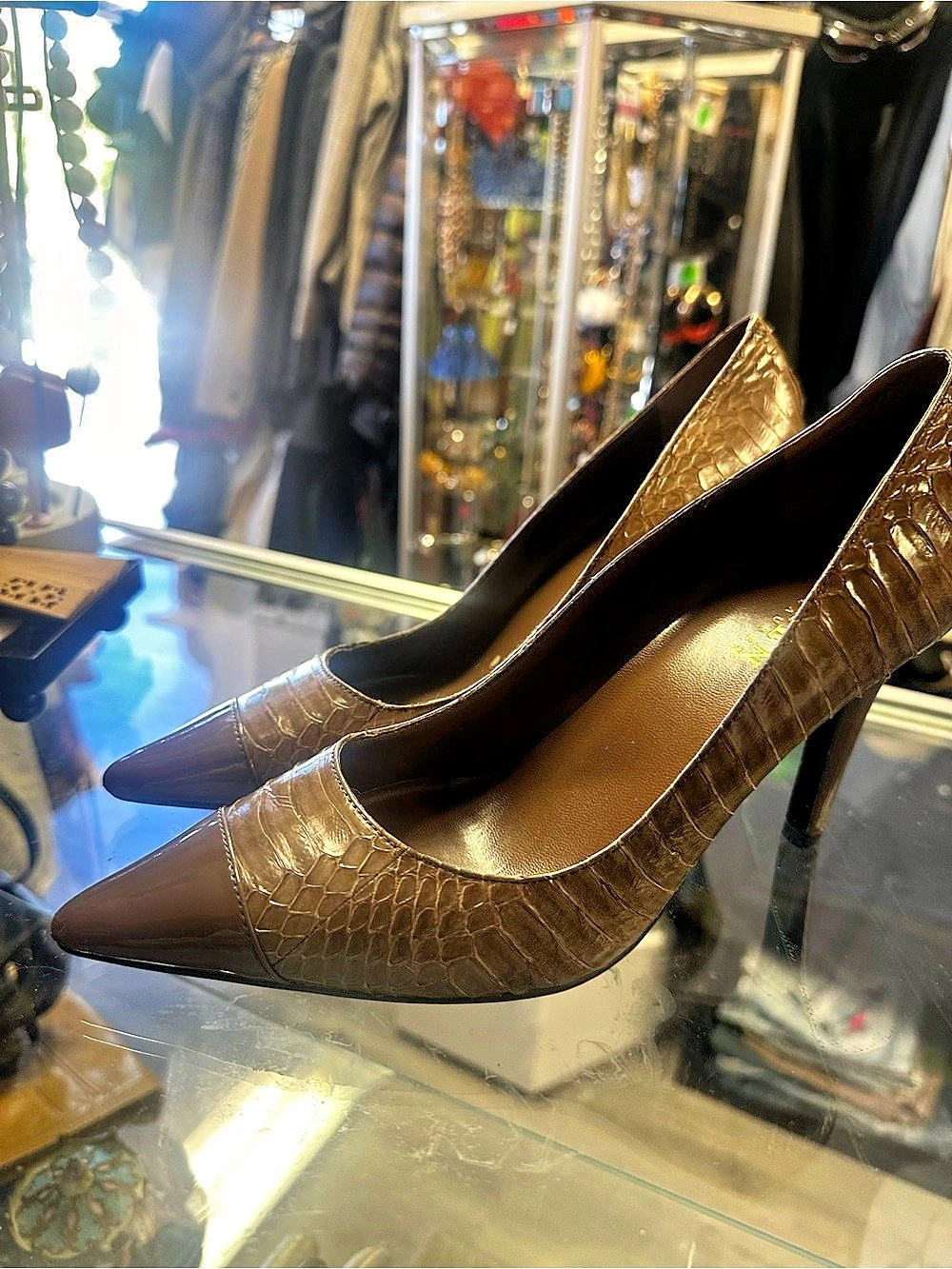 Lauren Ralph Lauren Pointed Toe Heels in Brown